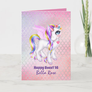 Carte d'anniversaire personnalisée pour Sweet 16 l