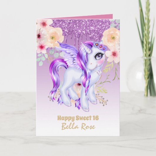 Carte d'anniversaire personnalisée pour un Sweet 1 (Devant)