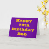 Carte d'anniversaire personnalisée Purple and Gold (Fleur jaune)