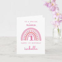 Carte d'anniversaire personnalisée Rainbow Niece