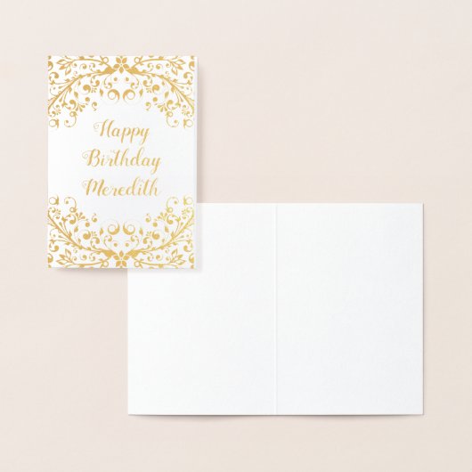 Carte d'anniversaire personnalisée Real Gold Foil  (Affichage)