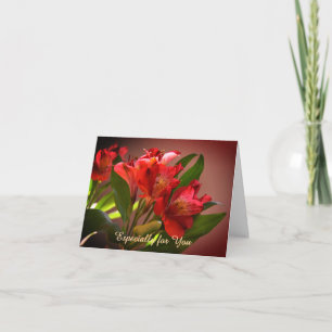Carte d'anniversaire personnalisée Red Lilies