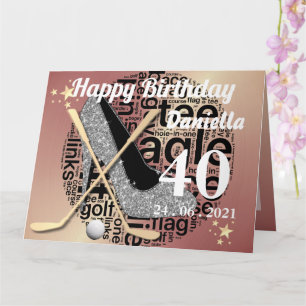 Carte d'anniversaire personnalisée rose gold de go