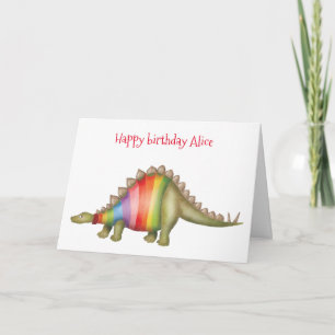 Carte d'anniversaire personnalisée Stegosaurus