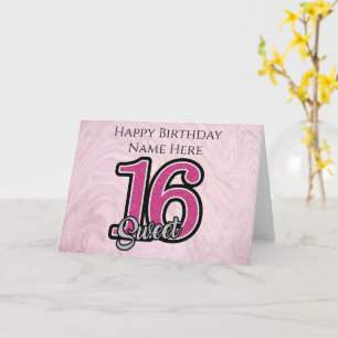 Carte d'anniversaire personnalisée Sweet sixteen r