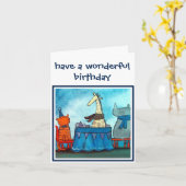 Carte d'anniversaire personnalisée - thé d'animaux (Fleur jaune)