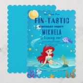 Carte d'anniversaire personnalisée, thème de sirèn (Devant / Derrière)