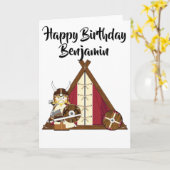 Carte d'anniversaire personnalisée - Viking Warrio (Fleur jaune)