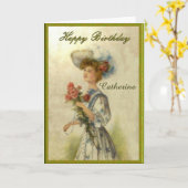 Carte d'anniversaire personnelle de la dame édouar (Fleur jaune)