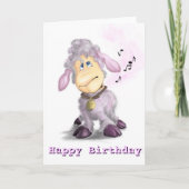 Carte d'anniversaire Petit agneau avec Bell (Devant)
