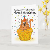 carte d'anniversaire petit-fils avec cupcake au gi (Fleur jaune)