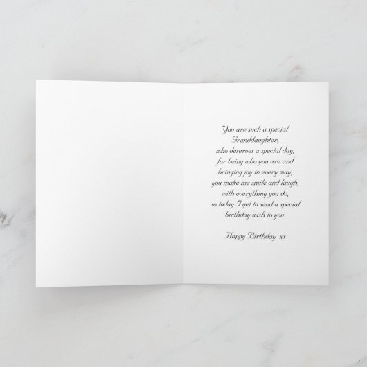 Carte d'anniversaire - petite-fille - tarte de (Intérieur)