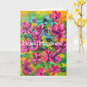 Carte d'anniversaire Petunias "Joy and Happiness" (Fleur jaune)