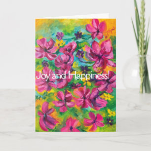 Carte d'anniversaire Petunias "Joy and Happiness"
