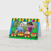 carte d'anniversaire photo colorée amusante avec u (Fleur jaune)