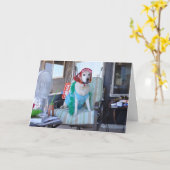 Carte d'anniversaire, photo de chien dans des (Fleur jaune)