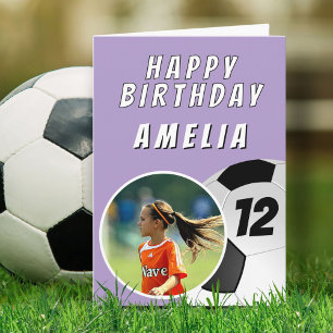 Carte d'anniversaire Photo de Football de Soccer V
