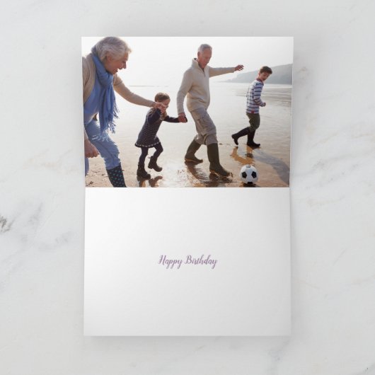 Carte d'anniversaire photo moderne pour grand-mère (Intérieur)