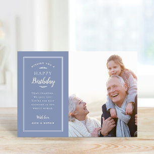 Carte d'anniversaire photo moderne pour grand-mère