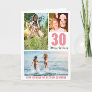 Carte d'anniversaire photo moderne tout âge Coul