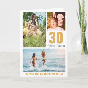 Carte d'anniversaire photo moderne tout âge   Coul