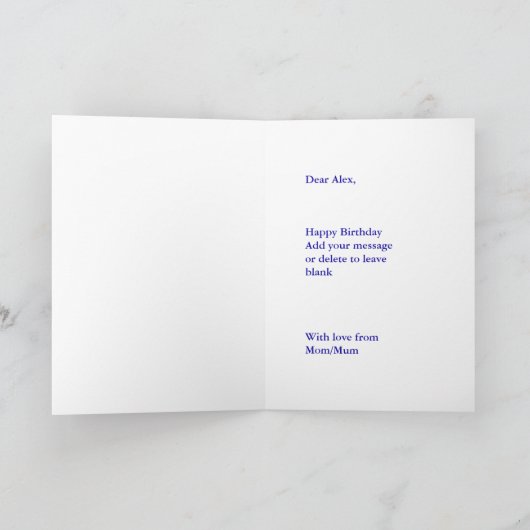 Carte d'anniversaire photo pour adolescent à fils, (Intérieur)