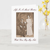 Carte d'anniversaire photo vintage (Fleur jaune)
