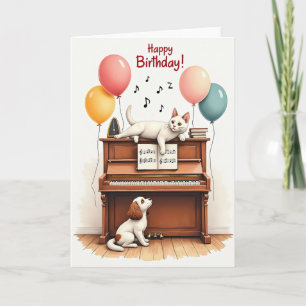 Carte d'anniversaire piano