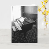 Carte d'anniversaire "Piano à queue" (Fleur jaune)