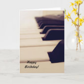 Carte d'anniversaire Piano Keys photo (Fleur jaune)