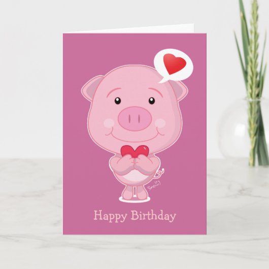 Carte d'anniversaire Pig (Devant)