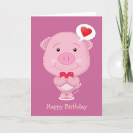 Carte d'anniversaire Pig