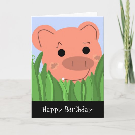 Carte d'anniversaire Piggy humoristique (Devant)