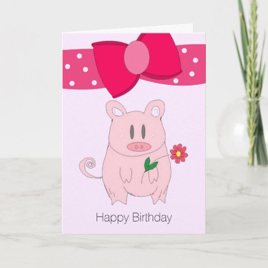 Carte d'anniversaire Piggy humoristique (Devant)