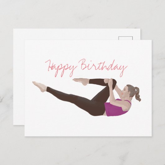 Carte d'anniversaire Pilates (Devant / Derrière)