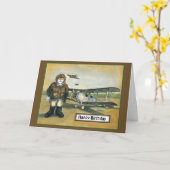 Carte d'anniversaire - Pilote (Fleur jaune)