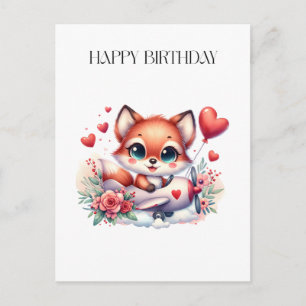 Carte d'anniversaire Pilote Renard