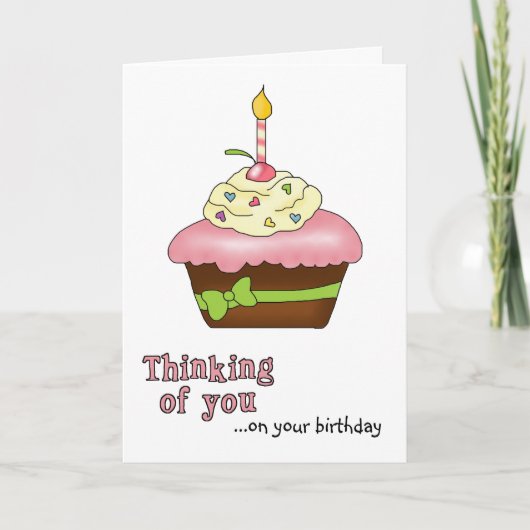Carte d'anniversaire Pink Cupcake (Devant)