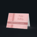 Carte d'anniversaire Pink Damask Sister<br><div class="desc">Jolie et réfléchie carte de voeux pour l'anniversaire de la soeur avec damas rose et texte de style lettré à la main.</div>