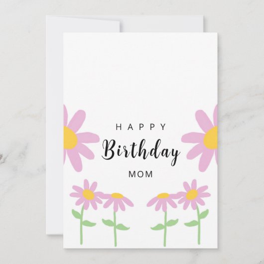 Carte d'anniversaire Pink Flower Mom (Devant)