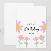 Carte d'anniversaire Pink Flower Mom (Devant / Derrière)