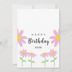 Carte d'anniversaire Pink Flower Mom