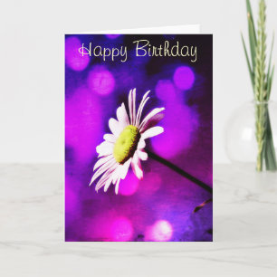 Carte d'anniversaire Pink N Amethyst Daisy