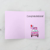 Carte d'anniversaire Pink Retro Fiat 500 (Intérieur)
