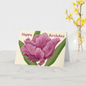 Carte d'anniversaire Pink Tulip (Fleur jaune)