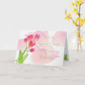 Carte d'anniversaire Pink Tulip pour ami spécial (Fleur jaune)