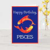 Carte d'anniversaire "Pisces" (Fleur jaune)