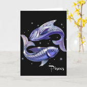 Carte d'anniversaire Pisces (Fleur jaune)