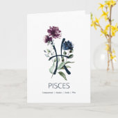Carte d'anniversaire Pisces Traits (Fleur jaune)
