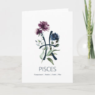 Carte d'anniversaire Pisces Traits